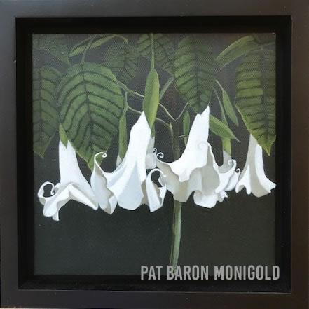 Angel Trumpet from the Series Garden Celebs, 12 x 12 inches, Oil on Canvas